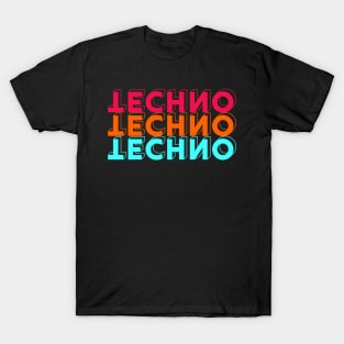 Techno Techno Techno Inverted Typography T-Shirt